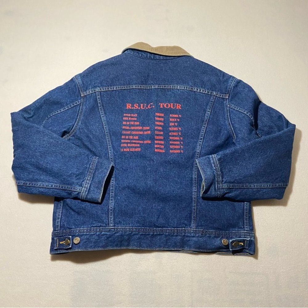 Vintage LEE Storm Rider Denim Blanket Lined Trucker Jacket Size 44 / L - Picture 12 of 16